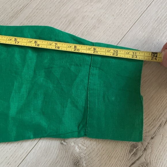 Ann Taylor Emerald Green linen size S Button Down Shirt summer beach travel - Picture 8 of 8